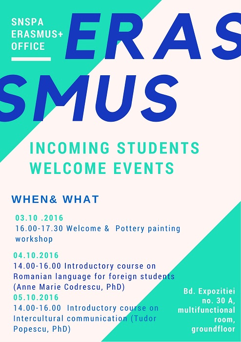 Welcome Events For Erasmus Students – ERASMUS+ SNSPA